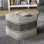 Pouf carré Heyfield, brun terre – WyndenHall
