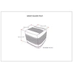 Pouf carré Heyfield, brun terre – WyndenHall