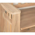 Banc de rangement en bois massif Linon Aria de 132 cm avec dossier et siège fendu, finition marron : Meuble d'entrée