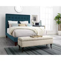 Collette Tufted Bench with Storage Butter Cream - Adore Decor: Mid-Century Modern, Polyester Upholstery, Wood Frame