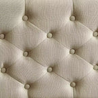Banc capitonné Collette avec rangement crème au beurre – Adore Decor : Milieu de siècle moderne, Revêtement en polyester, Cadre en bois