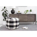 Chinese Checkers Pouf Black/White - Anji Mountain: Hand-Crafted, Fair Trade, Mid-Century Modern Ottoman