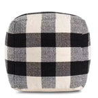 Pouf Dames chinoises Noir/Blanc - Anji Mountain : Fait main, équitable, Ottoman Mid-Century Moderne