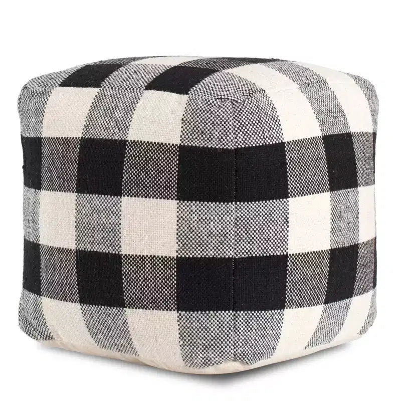 Pouf Dames chinoises Noir/Blanc - Anji Mountain : Fait main, équitable, Ottoman Mid-Century Moderne