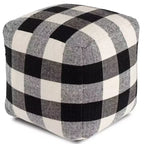 Pouf Dames chinoises Noir/Blanc - Anji Mountain : Fait main, équitable, Ottoman Mid-Century Moderne