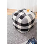 Pouf Dames chinoises Noir/Blanc - Anji Mountain : Fait main, équitable, Ottoman Mid-Century Moderne