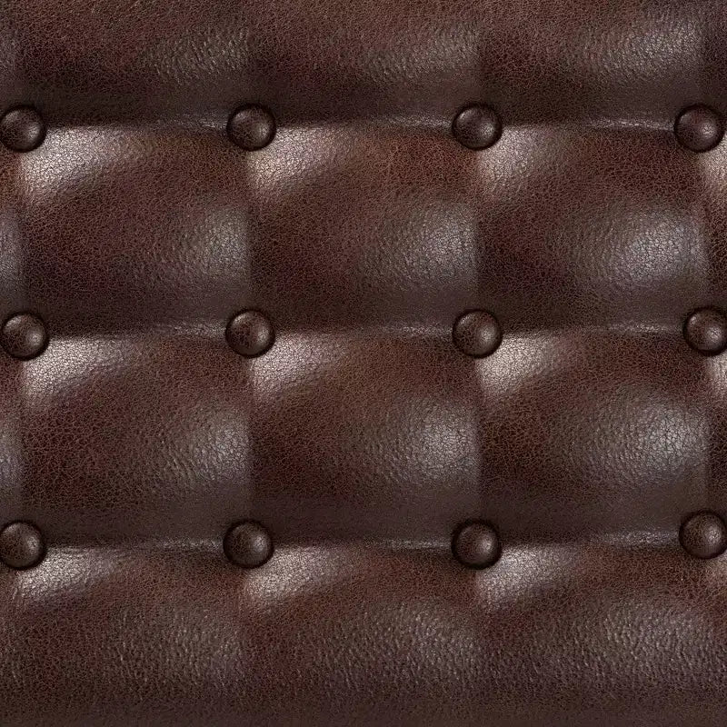 Walsh Ottoman en similicuir et bois marron foncé/noyer – Baxton Studio : Banc rectangulaire élégant, revêtement en polyester