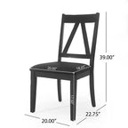 Lot de 2 chaises de salle à manger en bois rembourrées Fairgreens Farmhouse noires - Christopher Knight Home : Style rustique, hévéa