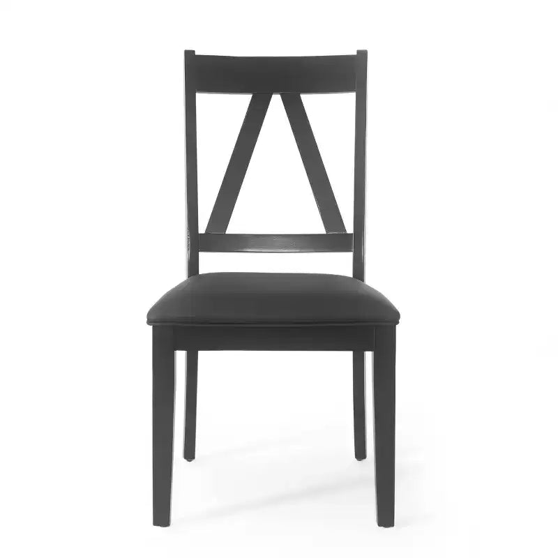 Lot de 2 chaises de salle à manger en bois rembourrées Fairgreens Farmhouse noires - Christopher Knight Home : Style rustique, hévéa