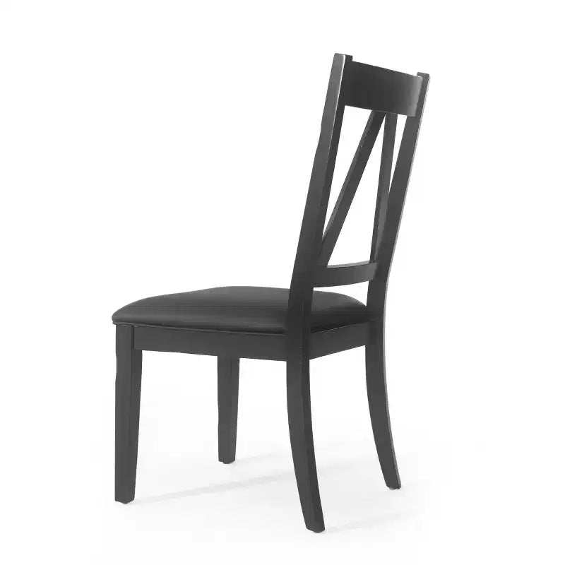 Lot de 2 chaises de salle à manger en bois rembourrées Fairgreens Farmhouse noires - Christopher Knight Home : Style rustique, hévéa