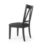 Lot de 2 chaises de salle à manger en bois rembourrées Fairgreens Farmhouse noires - Christopher Knight Home : Style rustique, hévéa
