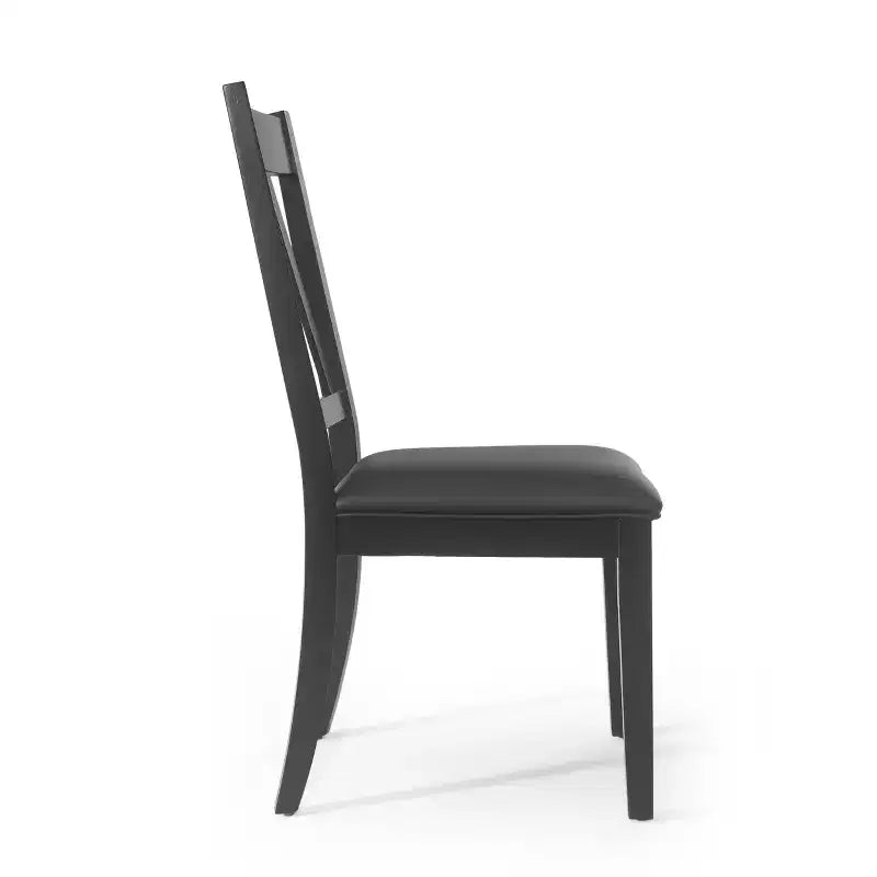 Lot de 2 chaises de salle à manger en bois rembourrées Fairgreens Farmhouse noires - Christopher Knight Home : Style rustique, hévéa