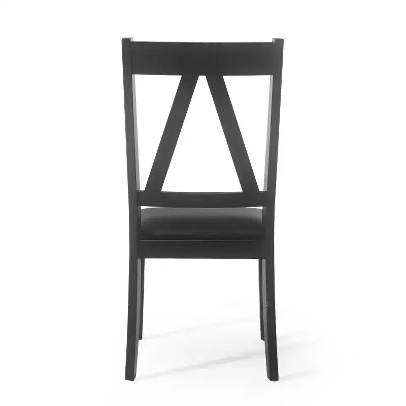 Lot de 2 chaises de salle à manger en bois rembourrées Fairgreens Farmhouse noires - Christopher Knight Home : Style rustique, hévéa
