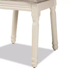 Lot de 2 chaises de salle à manger Louis en tissu avec clous décoratifs – Baxton Studio