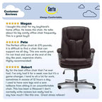 Chaise de bureau Serta Executive Big&Tall : Faux cuir Puresoft, Châtaigne rôtie, Capacité de 158 kg