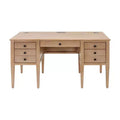 Martin Furniture Modern Wood Half Pedestal Desk Laurel Collection Light Brown: Executive Workstation with All-Purpose Drawer