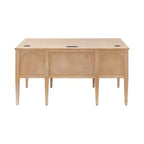 Bureau Martin Furniture en bois moderne demi-piédestal collection Laurel marron clair : poste de travail de direction avec tiroir universel