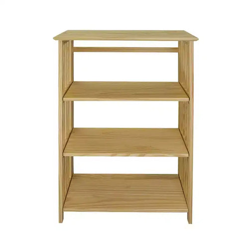 42" 4 Shelf Folding Bookcase Natural - Flora Home: Pine Frame, Lacquered Finish, No Assembly Corner Shelves