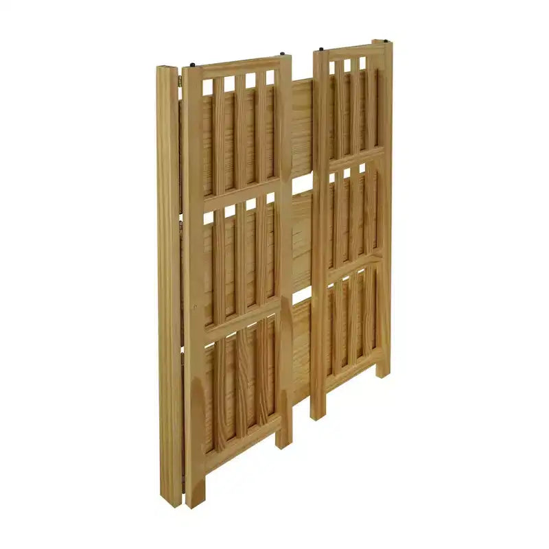 Étagère pliante à 4 niveaux de 42 po, naturelle - Flora Home : Cadre en pin, finition laquée, aucune étagère d'angle à assembler