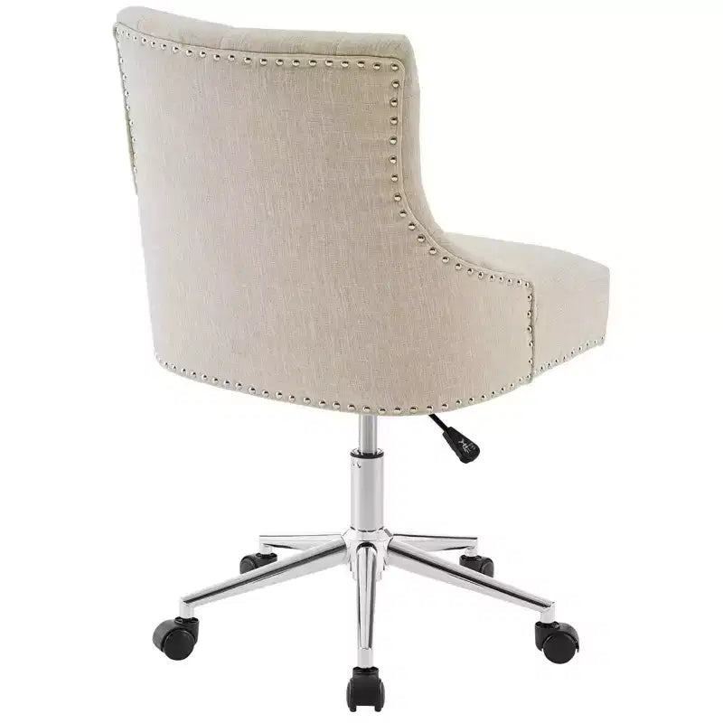 Chaise de bureau pivotante en tissu rembourrée Regent Beige - Modway : Sans accoudoirs, Hauteur réglable, Dossier rembourré