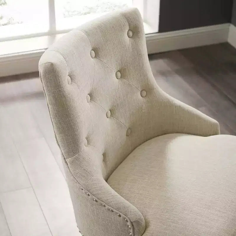 Chaise de bureau pivotante en tissu rembourrée Regent Beige - Modway : Sans accoudoirs, Hauteur réglable, Dossier rembourré