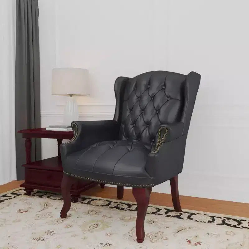 Fauteuil visiteur traditionnel à dossier haut noir - Boss Office Products