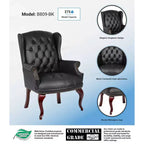Fauteuil visiteur traditionnel à dossier haut noir - Boss Office Products