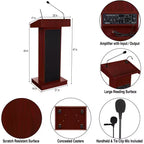 Pupitre d'orateur Hampden Furnishings en acajou : Style moderne, cadre en MDF, surface stratifiée, assemblage par un adulte requis