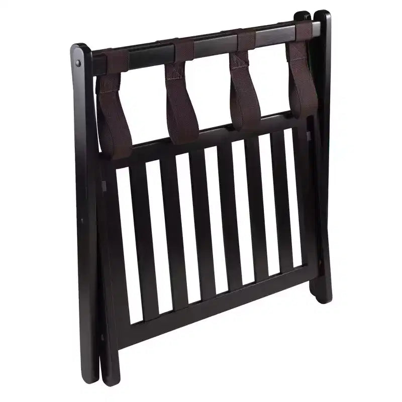 Porte-bagages Reese avec étagère marron foncé expresso - Winsome : Bois robuste, aucun assemblage requis, essentiel pour chambre d'amis