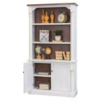 Bibliothèque de 78 po Durham avec 3 étagères et portes inférieures blanches - Martin Furniture : Style chalet, quincaillerie en métal