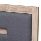 Lit plateforme de rangement Baxton Studio Twin Pandora moderne et contemporain deux tons 2 tiroirs Gris foncé/naturel : Tête de lit rembourrée
