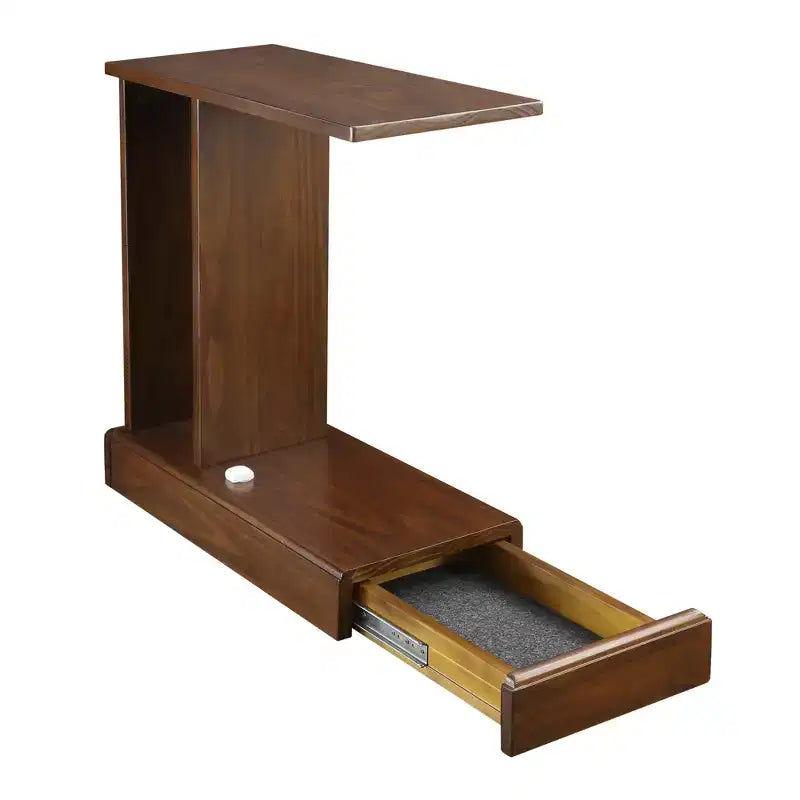 Table d'appoint Monroe avec tiroir dissimulé : Rangement sécurisé, étagère latérale - Flora Home