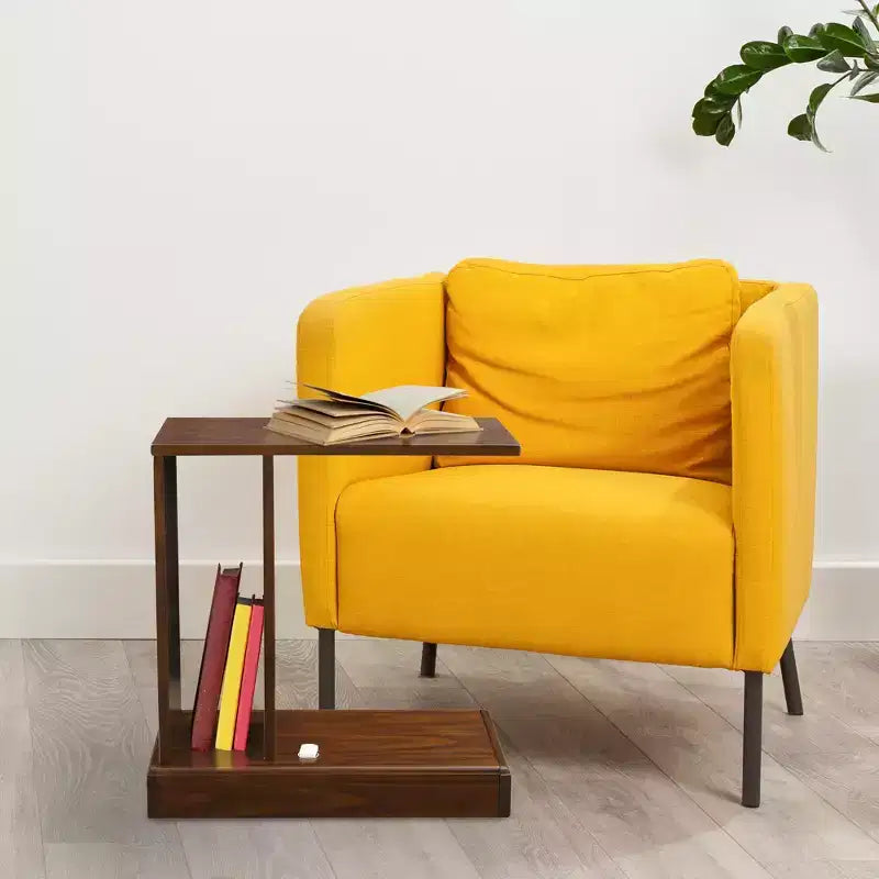 Table d'appoint Monroe avec tiroir dissimulé : Rangement sécurisé, étagère latérale - Flora Home