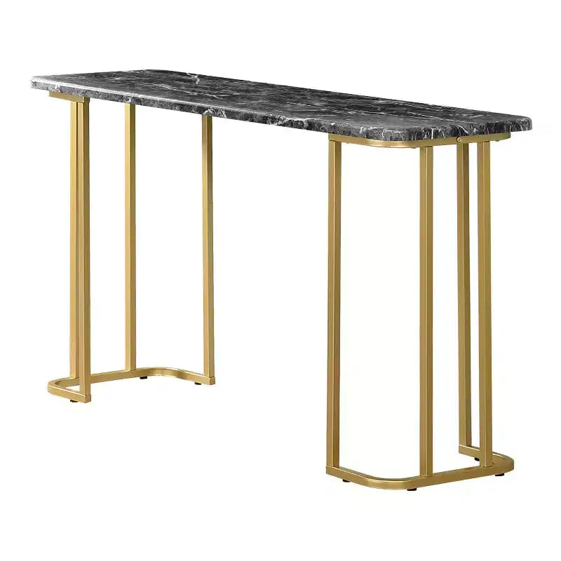 Ensemble de 3 tables basses Trillick avec plateau en faux marbre Or/Noir - miBasics : Structure en métal de style Mid-Century, finition thermolaquée