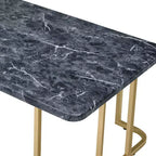 Ensemble de 3 tables basses Trillick avec plateau en faux marbre Or/Noir - miBasics : Structure en métal de style Mid-Century, finition thermolaquée