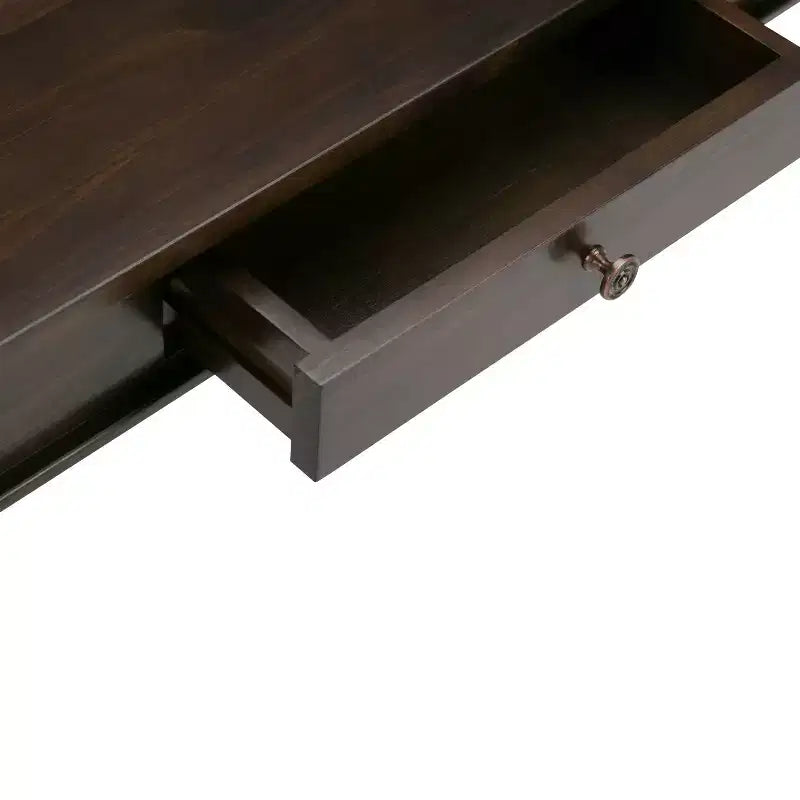 Table basse WyndenHall en bois massif de 112 cm avec tiroir, finition laquée