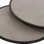 Ensemble de 2 tables basses gigognes Rina en béton/métal gris/noir - Armen Living : Design moderne à pieds en boucle pour salon