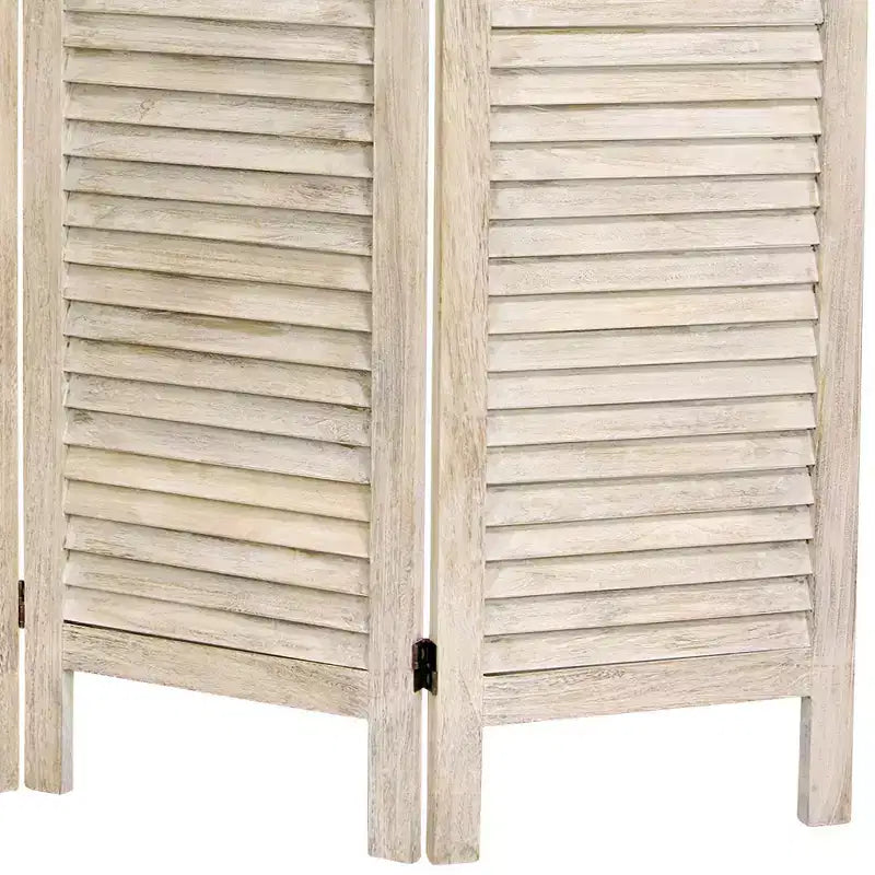 Paravent Vénitien Classique à 3 Panneaux Grand Modèle 1,68 m Blanc - Meubles Orientaux : Bois Dur, Aucun Assemblage Requis