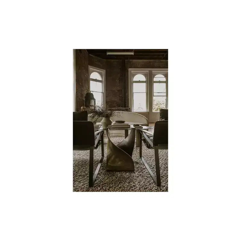 Table d'appoint Rockdale marron - Alder Bay : forme irrégulière moderne, piètement en métal, aucun assemblage requis