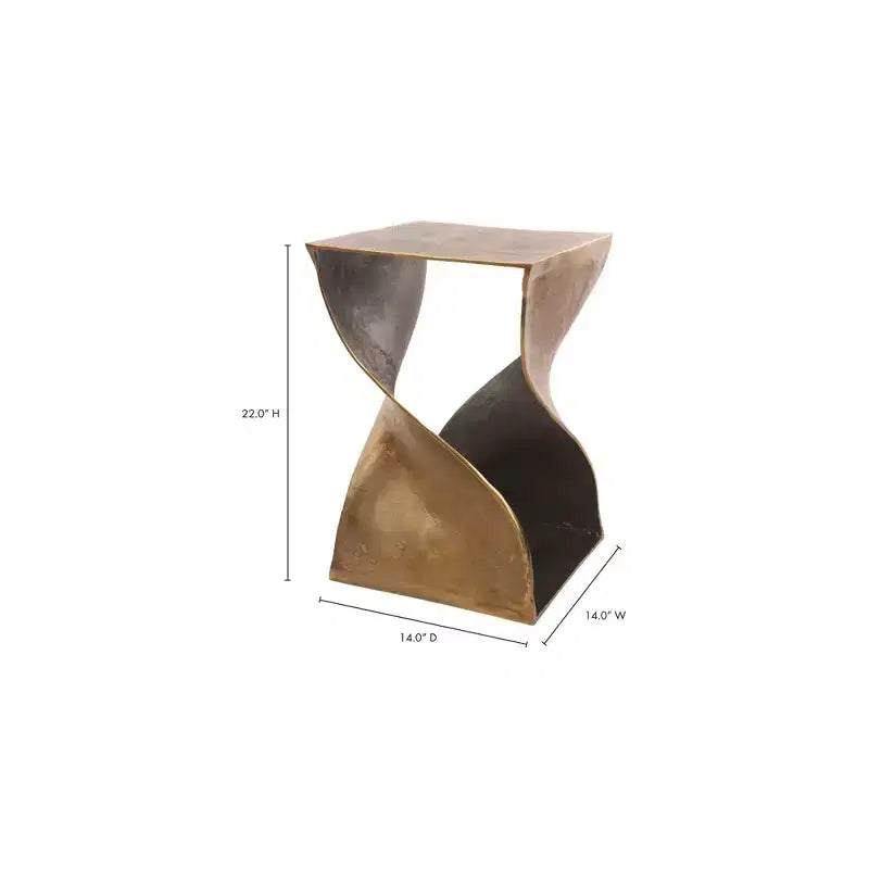 Table d'appoint Rockdale marron - Alder Bay : forme irrégulière moderne, piètement en métal, aucun assemblage requis