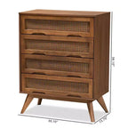 Coffre en rotin synthétique : Rangement 4 tiroirs pour chambre à coucher