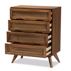Coffre en rotin synthétique : Rangement 4 tiroirs pour chambre à coucher