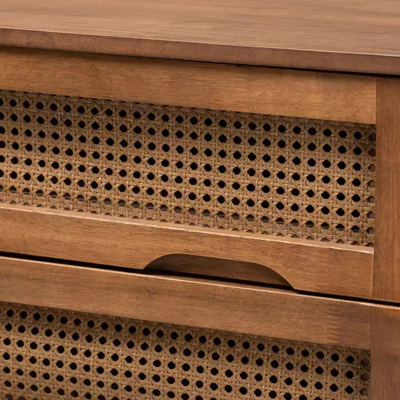 Coffre en rotin synthétique : Rangement 4 tiroirs pour chambre à coucher