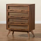 Coffre en rotin synthétique : Rangement 4 tiroirs pour chambre à coucher