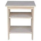 Meuble d'imprimante inachevé International Concepts Mission : Meuble de bureau en bois dur, chariot de 61 cm de haut