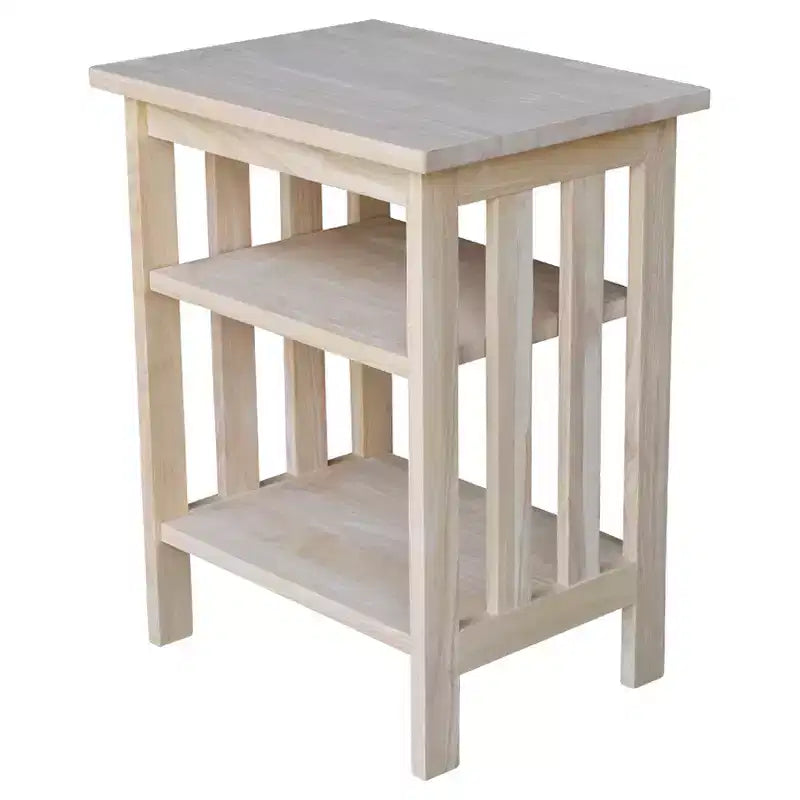 Meuble d'imprimante inachevé International Concepts Mission : Meuble de bureau en bois dur, chariot de 61 cm de haut