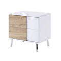 Acme Furniture Verux 22" Accent Tables White High Gloss: Modern Rectangular with Tapered Legs & Storage Drawer