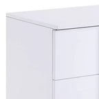 Acme Furniture Verux Table d'appoint 22 po Blanc laqué : Rectangulaire moderne avec pieds fuselés et tiroir de rangement