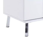 Acme Furniture Verux Table d'appoint 22 po Blanc laqué : Rectangulaire moderne avec pieds fuselés et tiroir de rangement