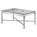 Nova Cocktail Table Chrome and Glass - Steve Silver